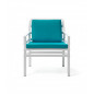 "Nardi" Fauteuil "Aria poltrona" blanc/coussin turquoise