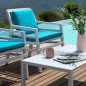 "Nardi" Fauteuil "Aria poltrona" blanc/coussin turquoise