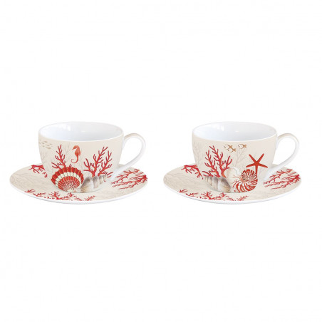 "Easy life" lot 2 tasses à café "Corail reef"