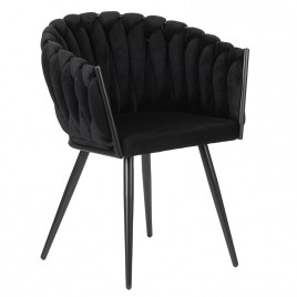 Chaise "wave" noir