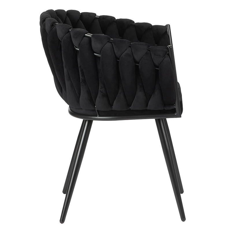 Chaise "wave" noir