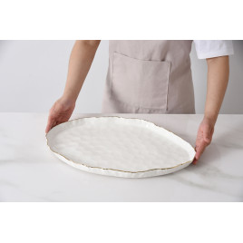 plat ovale en porcelaine "portofino"