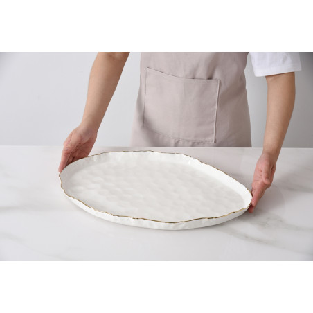 plat ovale en porcelaine "portofino"