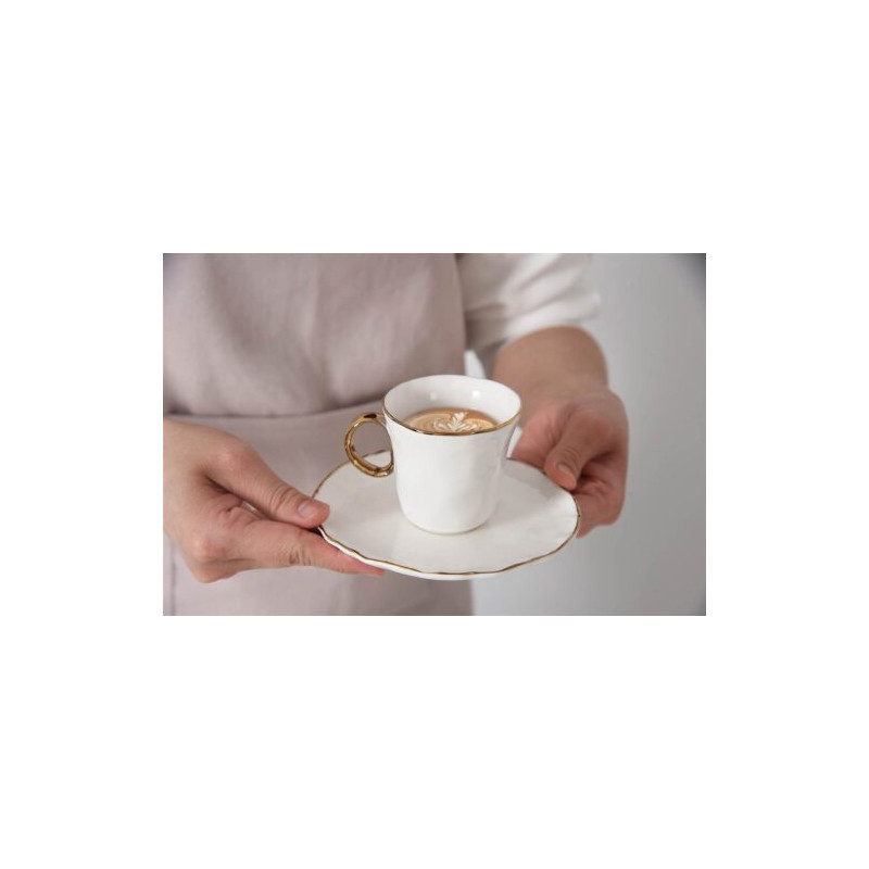 Lot 2 tasses à café en porcelaine "portofino"