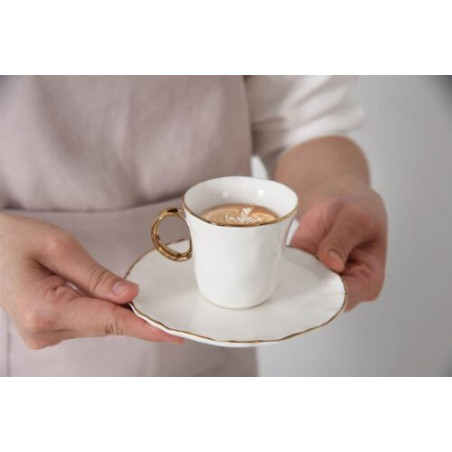 Lot 2 tasses à café en porcelaine "portofino"