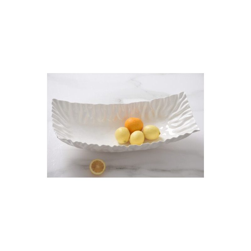 Plat rectangulaire en porcelaine XL "Mascali Bianca"