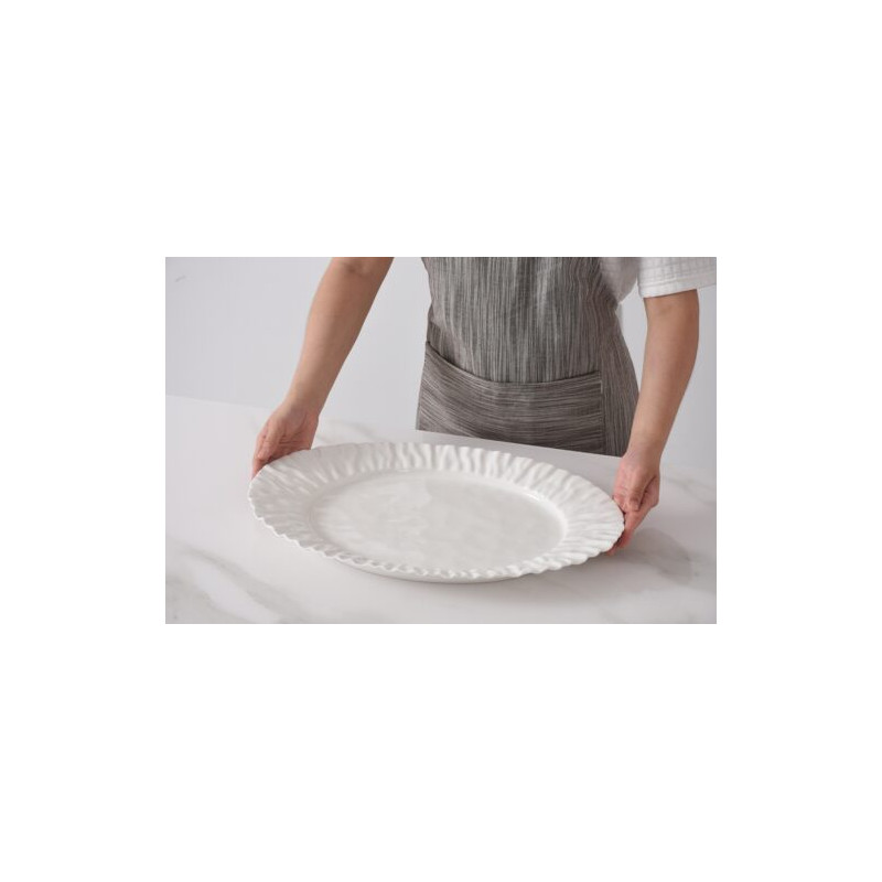 Plat ovale en porcelaine "Mascali Bianca"
