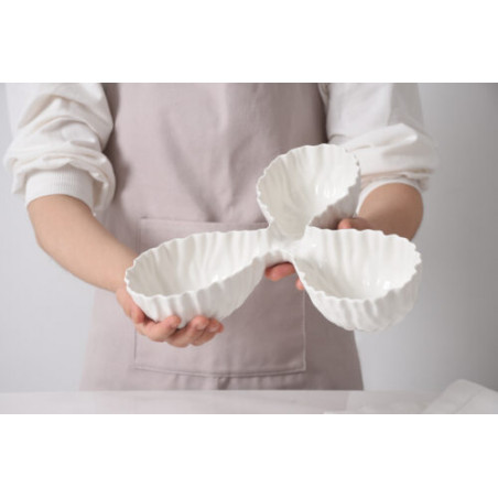plat trio en porcelaine "Mascali Bianca"