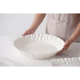 Plat rond en porcelaine "Mascali Bianca"