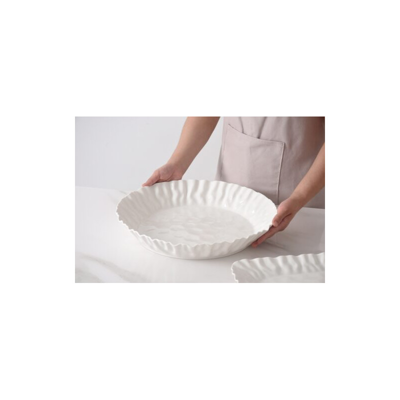 Plat rond en porcelaine "Mascali Bianca"