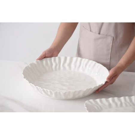 Plat rond en porcelaine "Mascali Bianca"