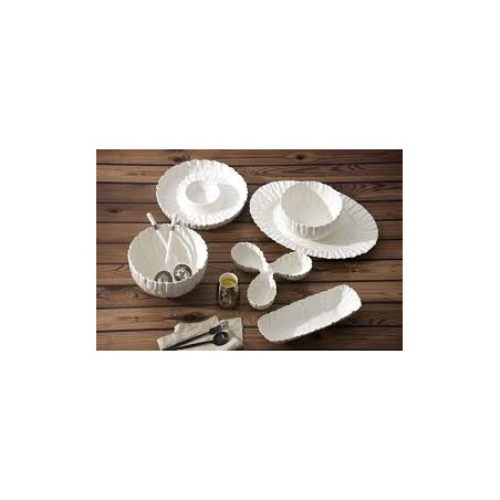 Plat rectangulaire en porcelaine PM "Mascali Bianca"