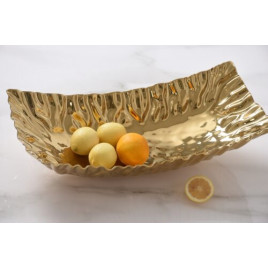 Plat rectangulaire en porcelaine XL "Mascali D'or"