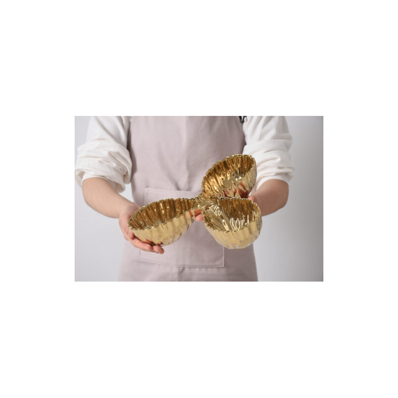 plat trio en porcelaine "Mascali D'oro"