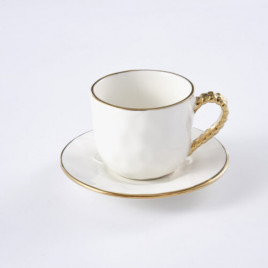 Lot de 2 tasses à café en porcelaine "Golden Salerno"
