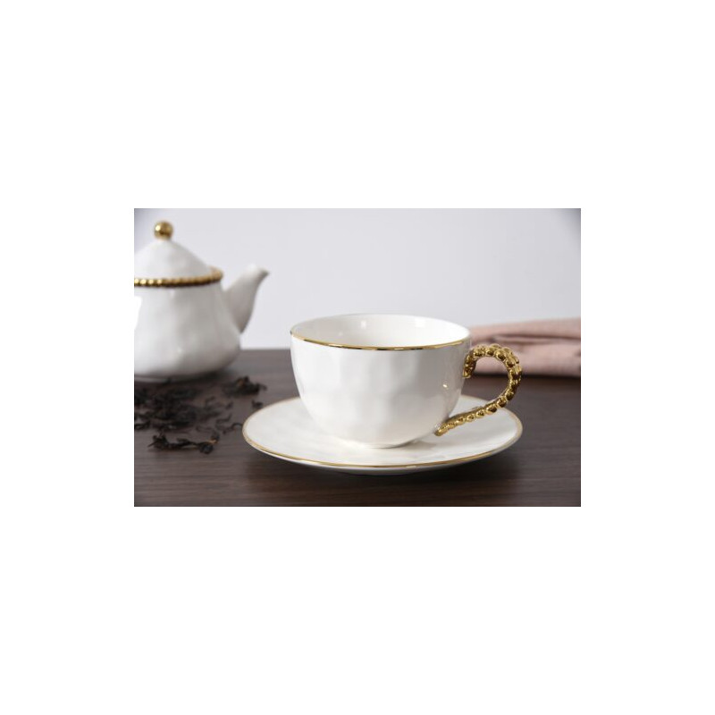 Lot de 2 tasses à thé en porcelaine "Golden Salerno"