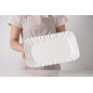 "Pampa Bay" Plat rectangulaire "Deep" en porcelaine  "Mascali Bianca"