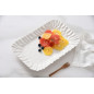 "Pampa Bay" Plat rectangulaire "Deep" en porcelaine  "Mascali Bianca"