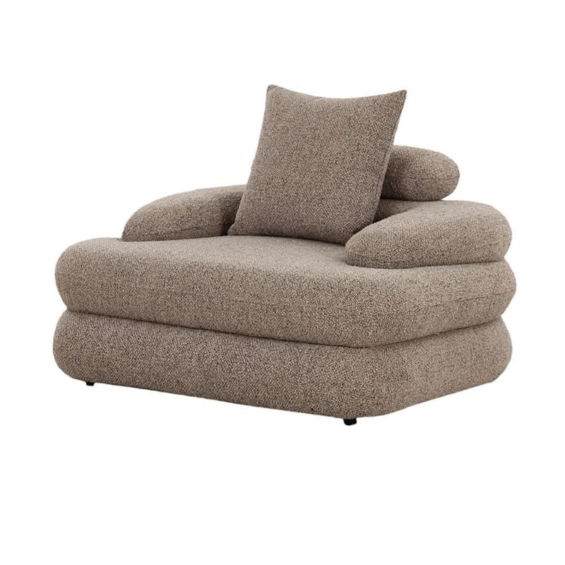 Fauteuil Lounge  "Cairo"  Bouclé Sable