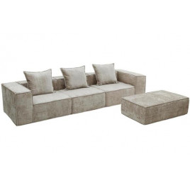 Sofa "Boneless Nomad" 3 places+Ottoman Cream