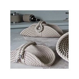 " Giovanna Locatelli" Panier avec hanse GM Blanc