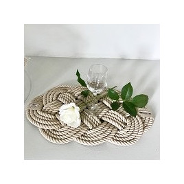 "Giovanna Locatelli" Napperon 62x37cm Blanc