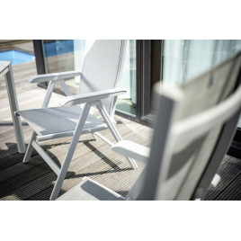 "Kettler" Fauteuil "Basic plus" Blanc/argent Frais de port compris