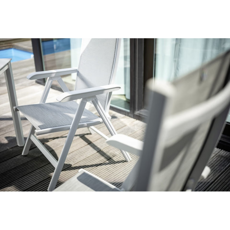 "Kettler" Fauteuil "Basic plus" Blanc/argent Frais de port compris