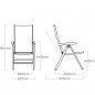 "Kettler" Fauteuil "Granada" Blanc/gris Frais de port compris