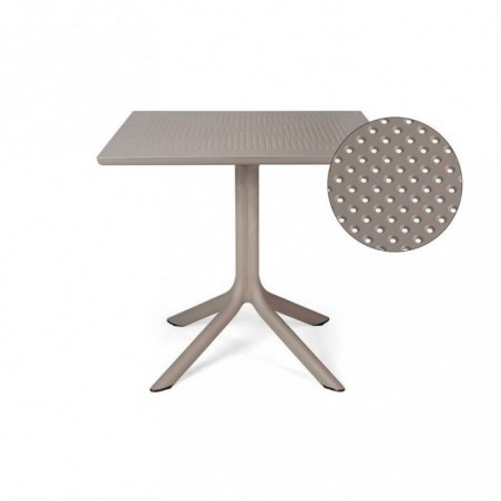 "Nardi" Table carrée "Clip" taupe