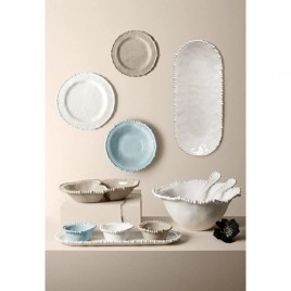 "Baci Milano" 6 assiettes plate blanche "Joke"