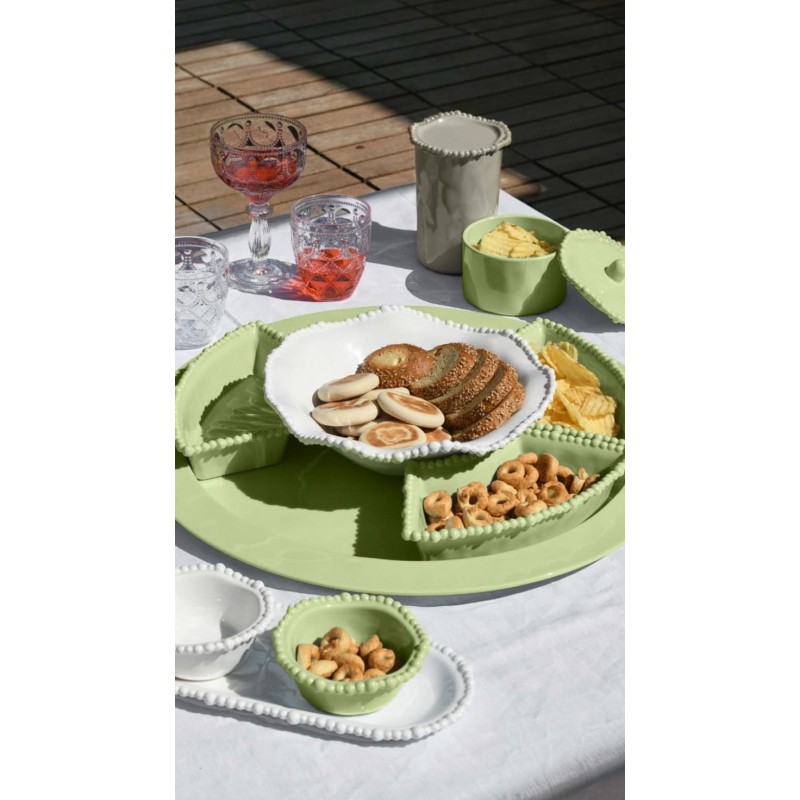 Lot De 5 Assiettes à Apéritif Blanc Baci Milano - Vaisselle Élégante Pour Tapas, Soirées Et Recevoir