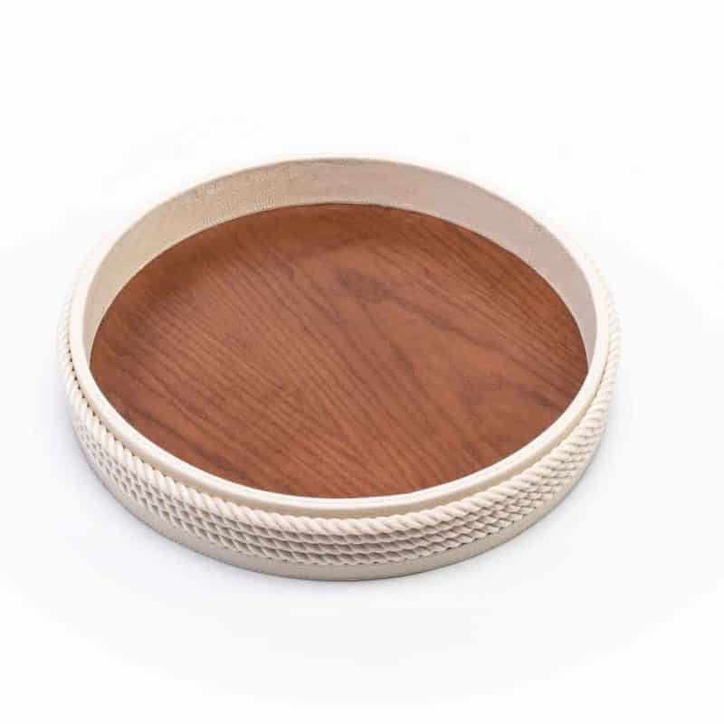 "Marricreo" Plateau rond beige