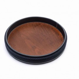 "Marricreo" Plateau rond noir