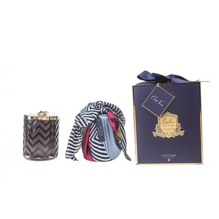 "Côte Noire" Bougie "Bijou Foulard"  Bleu marine